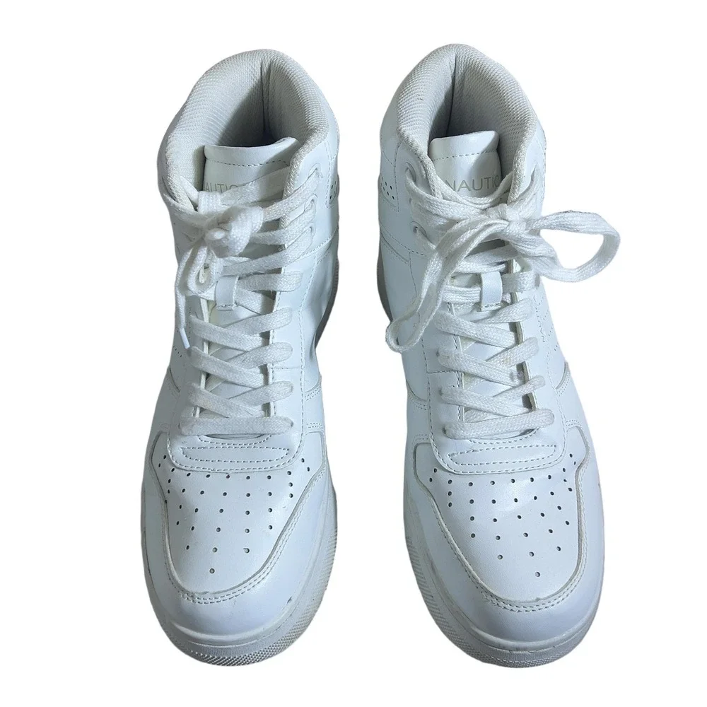 Nautica Oakford Solid High Top Sneakers White Casual Streetwear Size 9.5